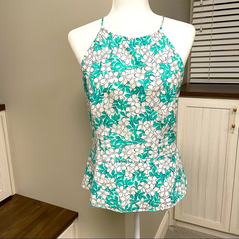 Ann Taylor Size 10 Cotton Floral Halter Top